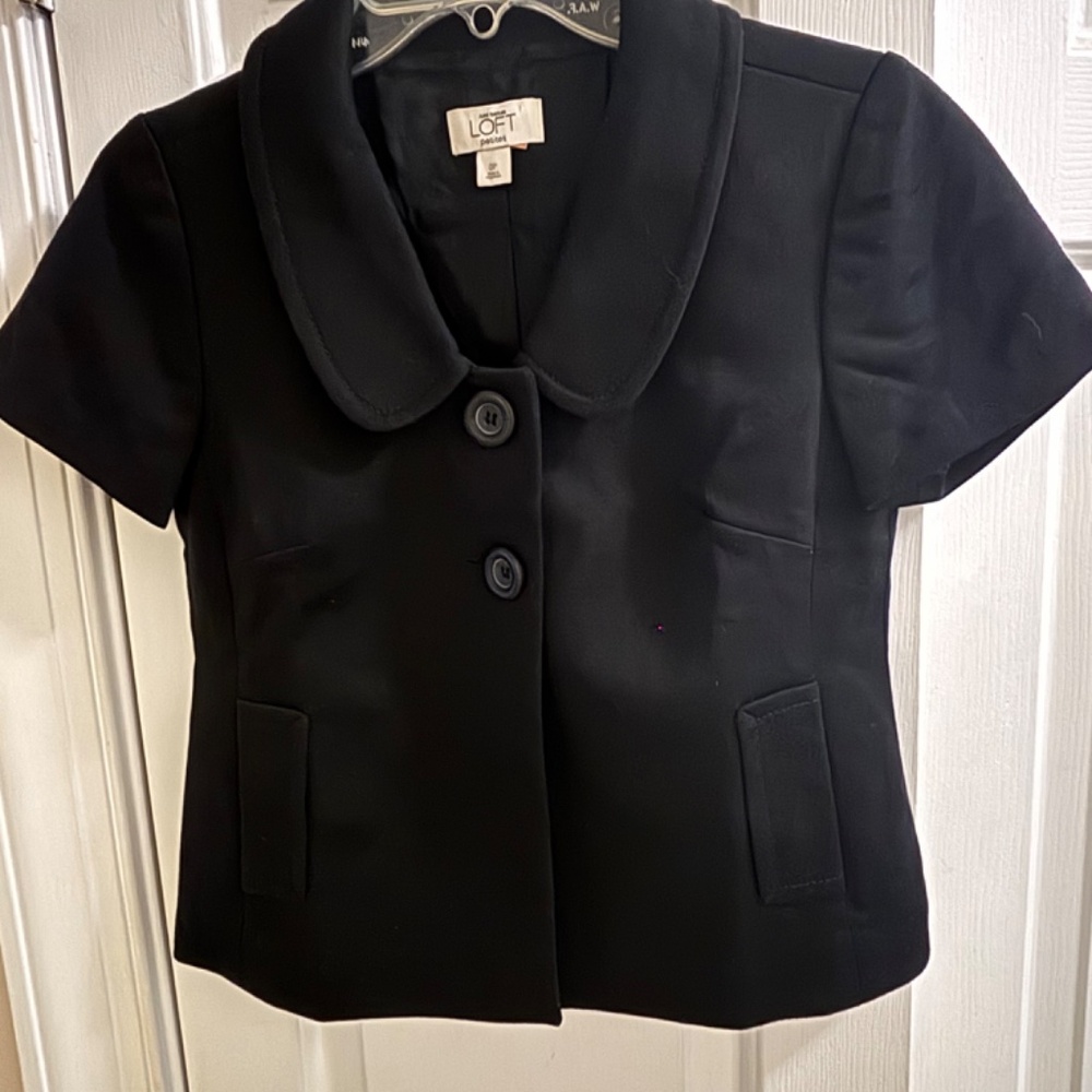 NWOT Ann Taylor Loft Petite Black S/S Short Jacket w/Side Pockets Size 0P - Picture 5 of 6